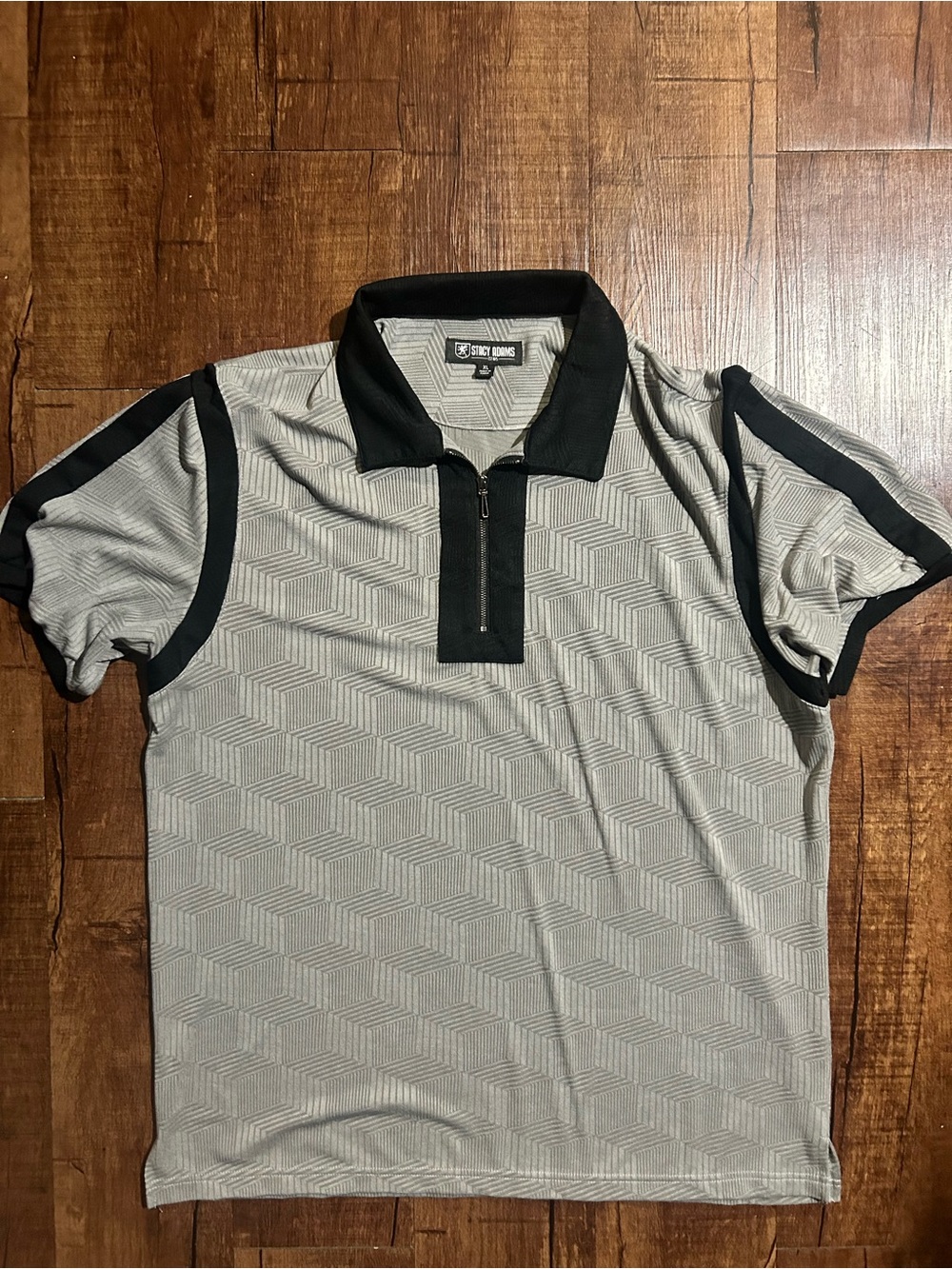 Stacy Adams Light Gray Polo with Black Trim